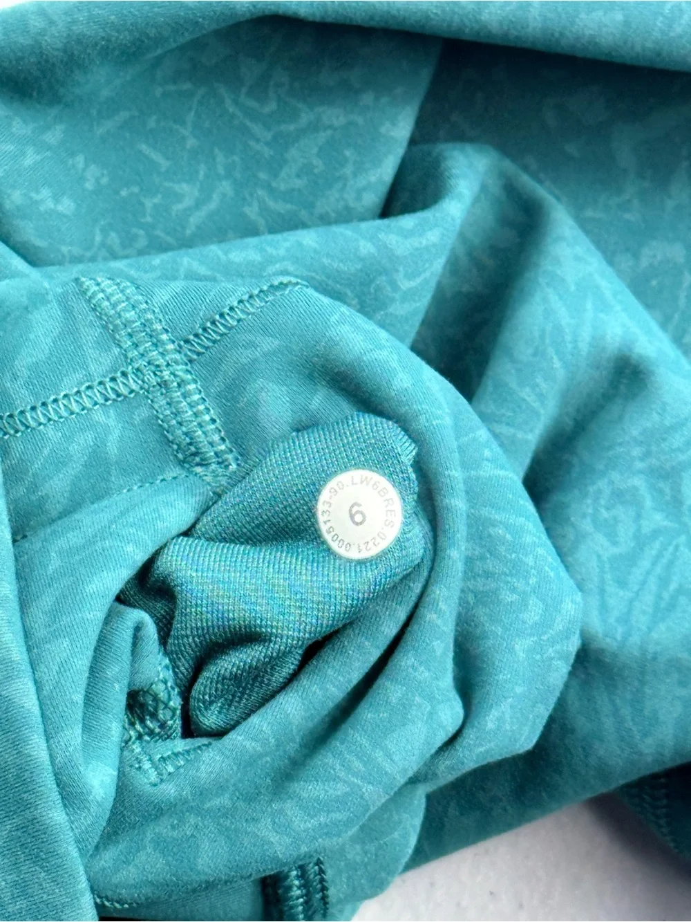 lululemon athletica teal patterned high-rise leggings